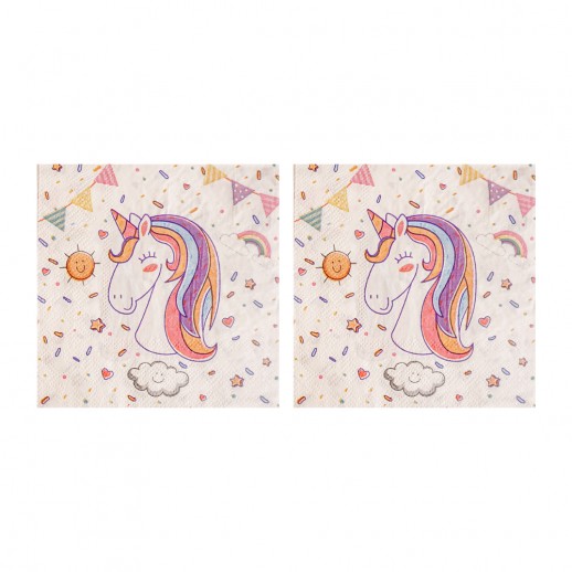 Servilletas  Unicornio  25 x 25Cm  20 Pza.