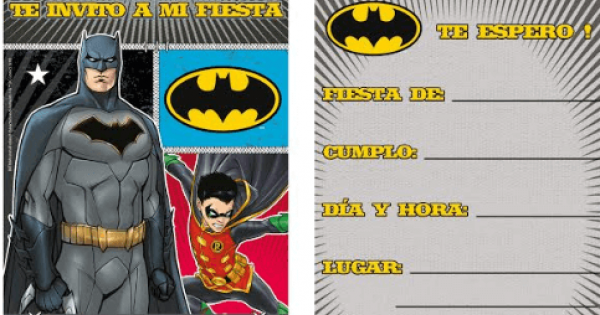 Invitaciones Batman 6 Pza.