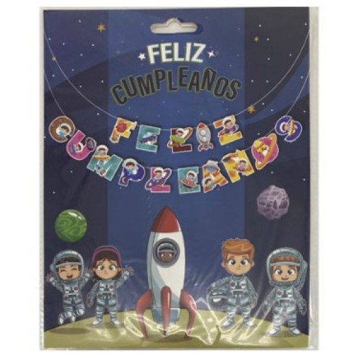 Banner Astronauta "Feliz Cumpleaños"