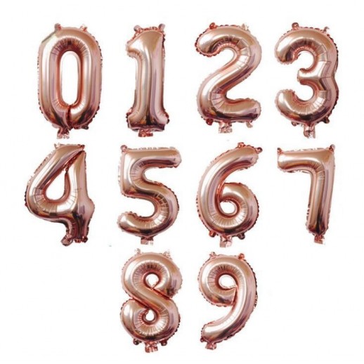 Globo Foil Rose Gold Numero # 32''