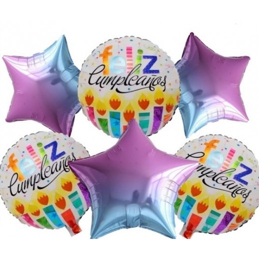 Set"Feliz Cumpleaños"  Estrellas Combinadas