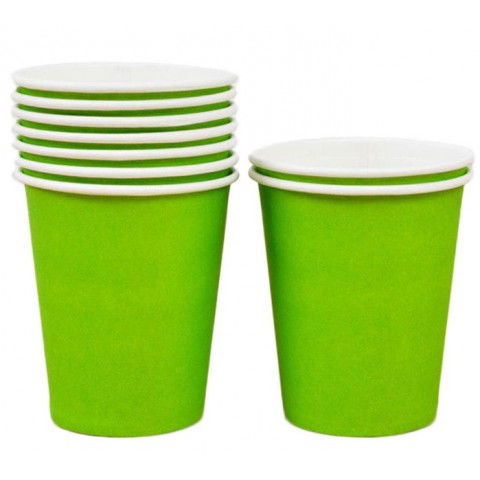 Vasos De Cartón Verdes 9 Oz 10 Pza