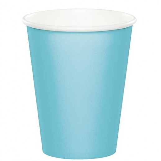 Vasos De Cartón Celeste Pastel 9 Oz 10 Pza