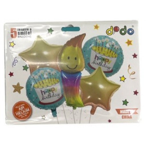 Set Globo En Forma De Velita  5Pza