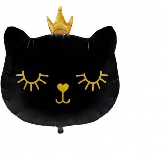 Globo " Carita De Gato" Negra Con Dorado 55x48 CM