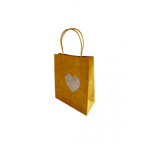 Bolsa Craft Corazón Brillo 21x15