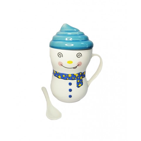 Taza"Frosty" Celeste Con Cucharita