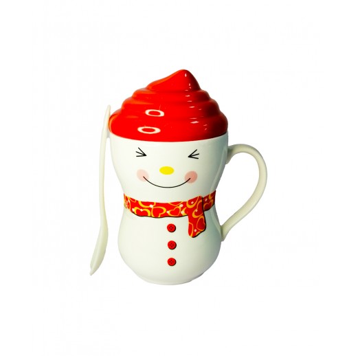 Taza"Frosty" Rojo Con Cucharita