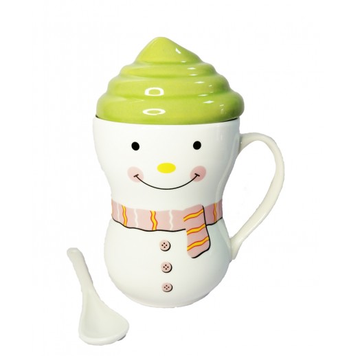 Taza"Frosty" Verde Con Cucharita