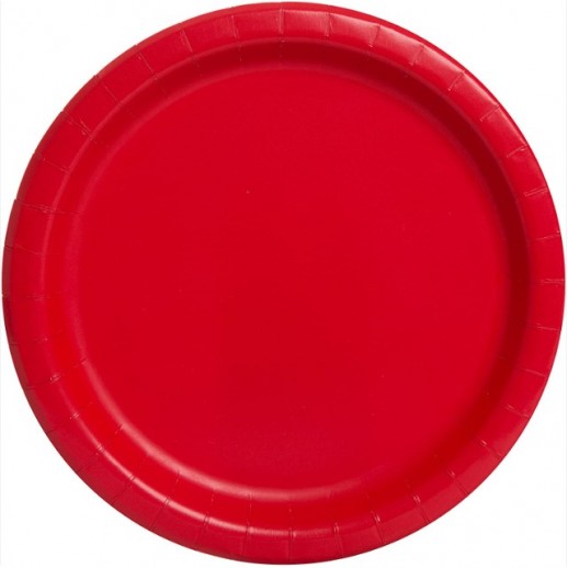 Plato  Rojo  9"  8 Pza