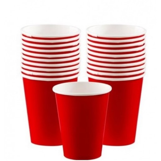 Vaso 9 Oz  Rojo 8Pza