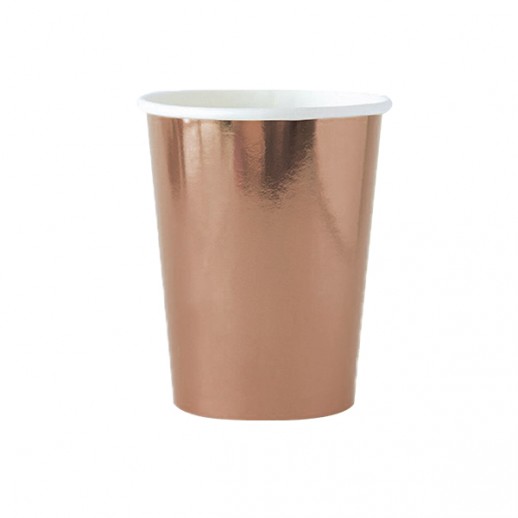 Vaso 9 Oz. Rose Gold  Cromado 8Pza