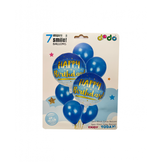 Set Globo "Happy Birthday" Azul