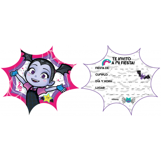 Invitaciones Vampirina 6Pza