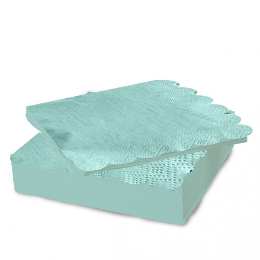 Servilletas 25X25 Menta Con Borde Fino 12Pza