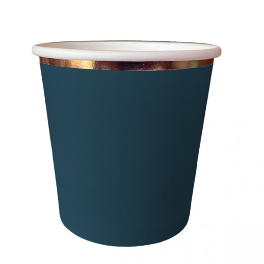 Vaso Turqueza Orilla Dorada  9 Oz 6 Pza