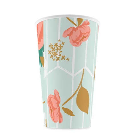 Vasos 9 Oz Florales 6Pza