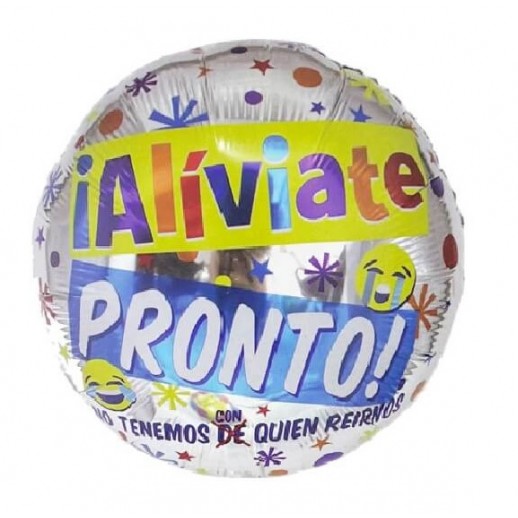 Globo Foil "Alíviate Pronto"Emojis 