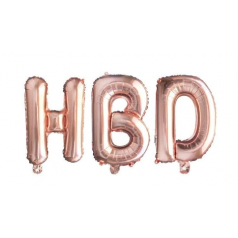 Globo Letra "HBD" Rose Gold