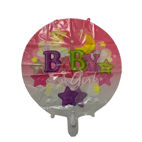 Globo Foil "Baby Girl" Con Estrellas Y Lunas #18