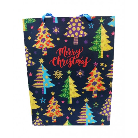 Bolsa Navideña "Merry Christmas" Azul